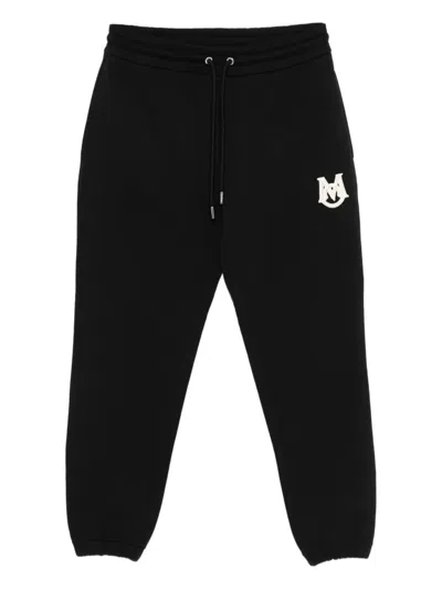 Moncler Logo Fleece Trousers In Black