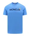 Moncler Slim-fit Logo-flocked Cotton-jersey T-shirt In Blue