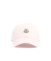 Moncler Gabardine Baseball Cap With Logo Patch In Pink