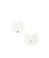 Moncler Logo Hat Bib Set In White