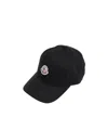 Moncler Black Cotton Gabardine Baseball Cap In Black