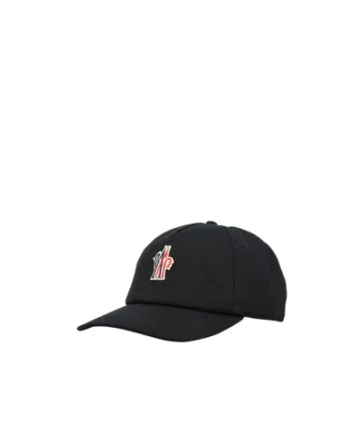 Moncler Grenoble Branded Baseball Cap In Black