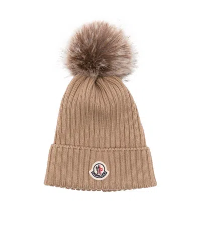 Moncler Logo Hat In Brown
