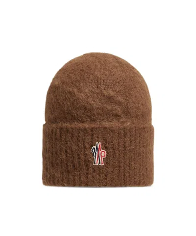 Moncler Logo Hat In Brown