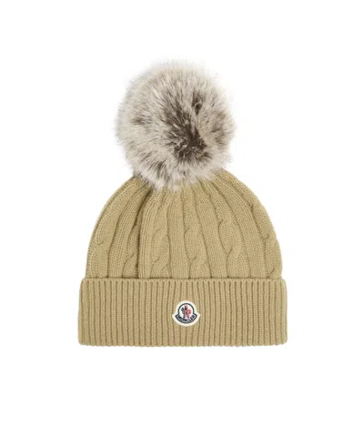 Moncler Logo Hat In Camel