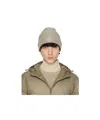 Moncler Beige Logo Patch Beanie In Nude