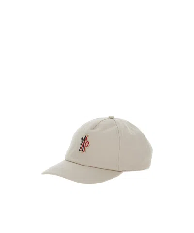 Moncler Grenoble Sand Cotton Baseball Cap In Gray