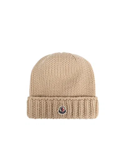 Moncler Logo Hat In Nude