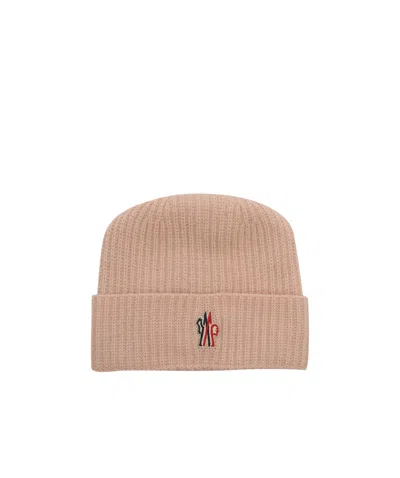 Moncler Logo Hat In Nude