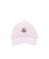 Moncler Gabardine Baseball Cap With Logo Patch In Pink