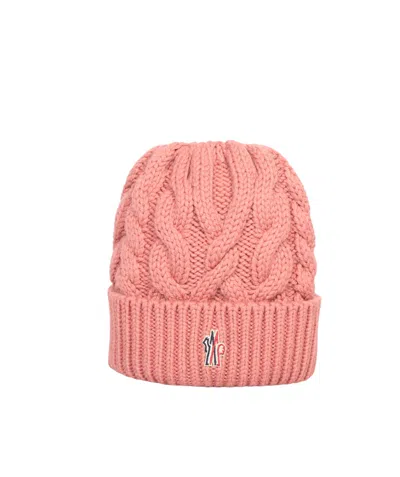 ニットキャップ・ビーニー Moncler Grenoble Dark Pink Wool Beanie Hat Moncler Dark Pink Wool Beanie Hat | ModeSens