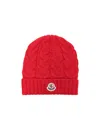 Moncler Logo Hat In Red