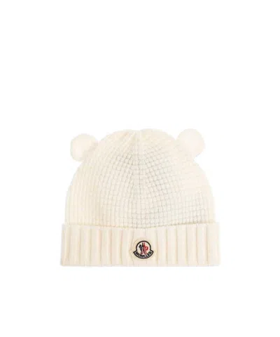 MONCLER LOGO-PATCH TEDDY BEAR EAR-DETAIL BEANIE HAT