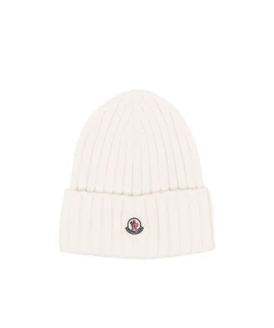 Moncler Logo Hat In White