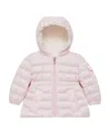 Moncler Logo Hooded Down Jacket In Pink