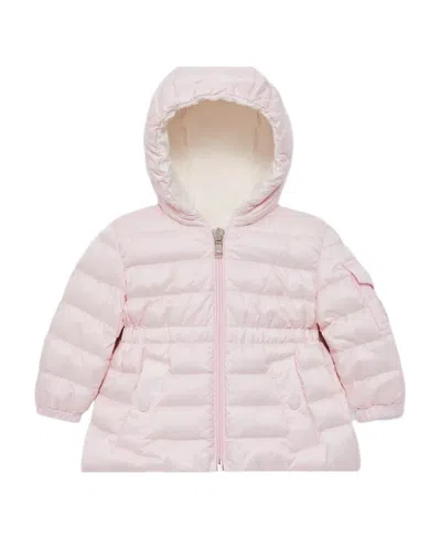 Moncler Logo Hooded Down Jacket In Pink