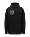 Moncler Logo Hooded Sweater In Black