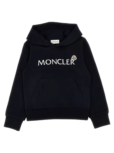 Moncler Logo Hoodie In Blue
