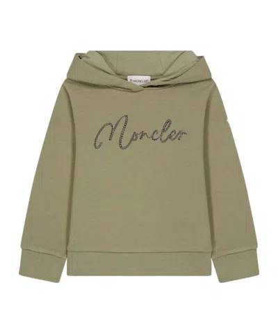 Moncler Kids' Logo Hoodie In Green