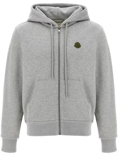 Moncler Logo Hoodie In Grey