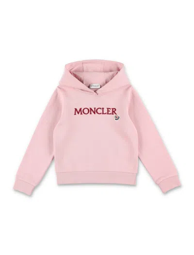 Moncler Kids' Logo Hoodie In Rose