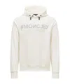 Moncler Men's Logo Cotton Hoodie In White