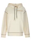 Moncler Logo-embroidered Hoodie In White