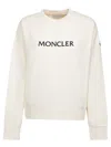 Moncler Womens White Brand-embroidery Round-neck Cotton-jersey Sweatshirt Xs In White