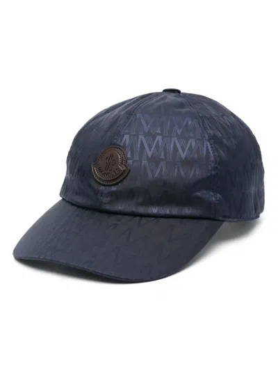 Moncler Logo-jacquard Baseball Cap In Blue