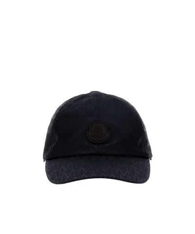 Moncler Logo-jacquard Baseball Cap In Blue
