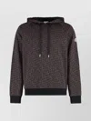 Moncler Logo Jacquard Knitted Drawstring Hoodie In Brown
