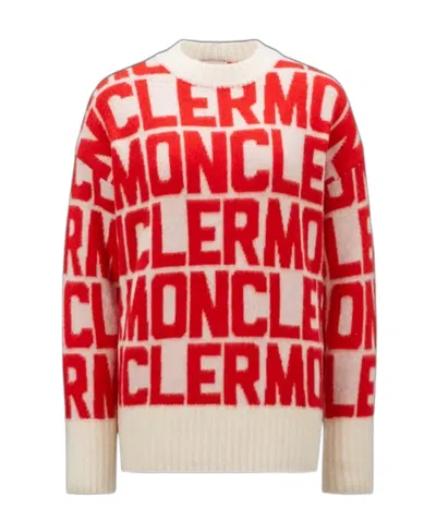 MONCLER MONCLER ALL-OVER LOGO INTARSIA KNIT SWEATER