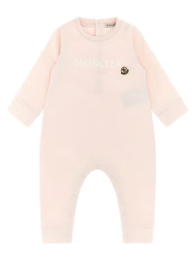 Moncler Babies' Logo Jumpsuit In Pink