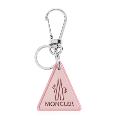 Moncler Logo Keychain In Pink