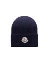 Moncler Logo Knitted Hat In Black