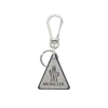 Moncler Logo Leather Key Ring Grey
