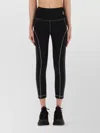 Moncler Logo Leggings Featuring Contrast Stitching In Black