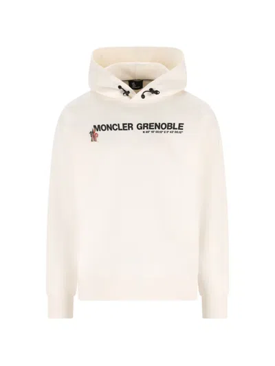 Moncler Grenoble Mini Hooded Sweatshirt With Front Print In Animal Print