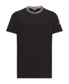 Moncler Short-sleeved Cotton T-shirt In Black
