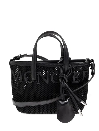 Moncler Logo-lettering Tote Bag In Black