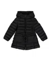 Moncler Logo Long Down Jacket In Black