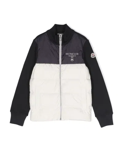 Moncler Logo Long-sleeved Casual Jacket In White