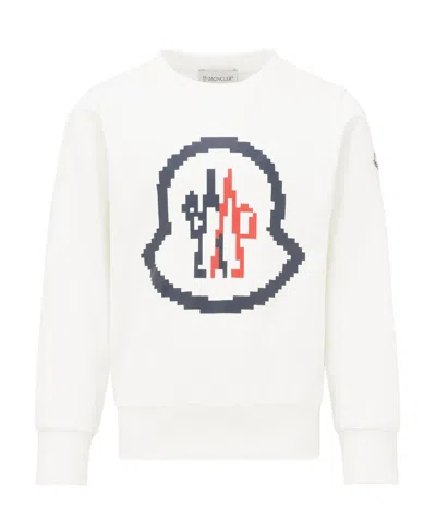 Moncler Logo Long-sleeved Sweater In White