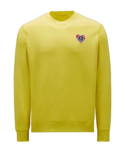 Moncler Logo Long-sleeved Sweater In Yellow