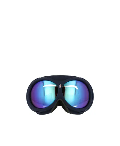 Moncler Logo Mirror Goggles In Black
