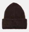 Moncler Logo Mohair And Wool-blend Beanie In Brown