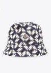 Moncler Logo Monogram Bucket Hat In Navy