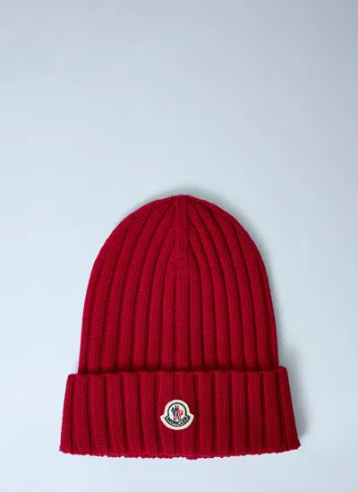 MONCLER LOGO MOTIF BEANIE HAT