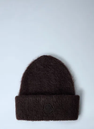 MONCLER LOGO MOTIF BEANIE HAT