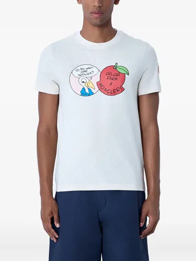 Moncler Logo-motif Crew Neck T-shirt In White